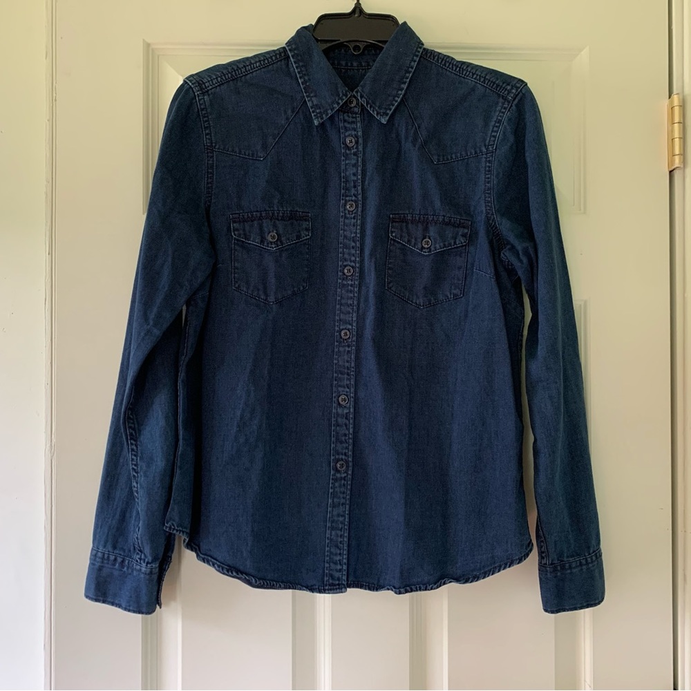 Gap denim western button down shirt